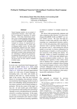 Probing for Multilingual Numerical Understanding in Transformer-Based
  Language Models