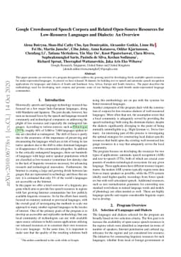Google Crowdsourced Speech Corpora and Related Open-Source Resources for
  Low-Resource Languages and Dialects: An Overview