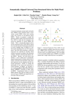Semantically-Aligned Universal Tree-Structured Solver for Math Word
  Problems