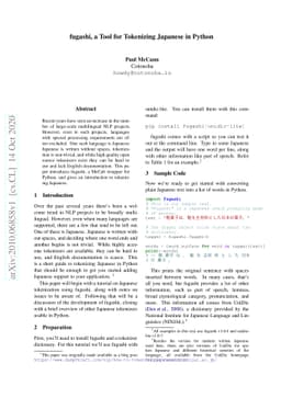 fugashi, a Tool for Tokenizing Japanese in Python