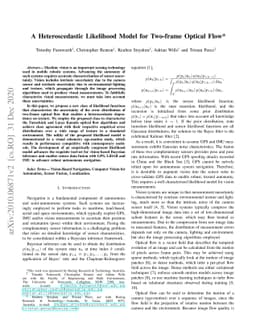 A Heteroscedastic Likelihood Model for Two-frame Optical Flow