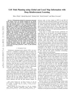 UAV Path Planning using Global and Local Map Information with Deep
  Reinforcement Learning