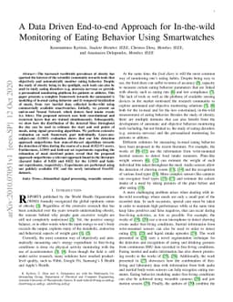 A Data Driven End-to-end Approach for In-the-wild Monitoring of Eating
  Behavior Using Smartwatches
