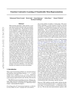 Function Contrastive Learning of Transferable Meta-Representations
