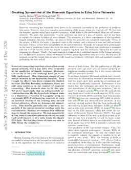Breaking Symmetries of the Reservoir Equations in Echo State Networks