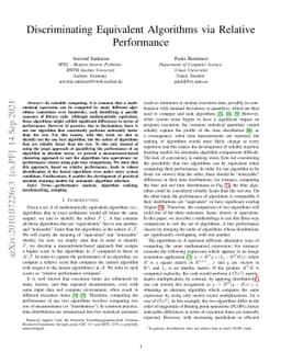 Discriminating Equivalent Algorithms via Relative Performance