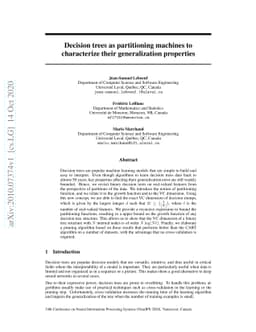 Decision trees as partitioning machines to characterize their
  generalization properties