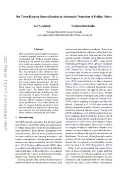 On Cross-Dataset Generalization in Automatic Detection of Online Abuse