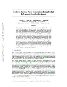 Skeleton-bridged Point Completion: From Global Inference to Local
  Adjustment