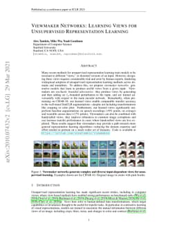 Viewmaker Networks: Learning Views for Unsupervised Representation
  Learning