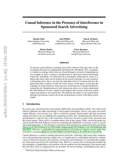 Causal Inference in the Presence of Interference in Sponsored Search
  Advertising