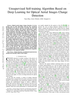 Unsupervised Self-training Algorithm Based on Deep Learning for Optical
  Aerial Images Change Detection