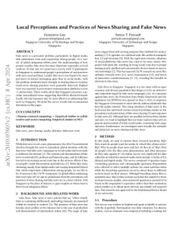 Local Perceptions and Practices of News Sharing and Fake News