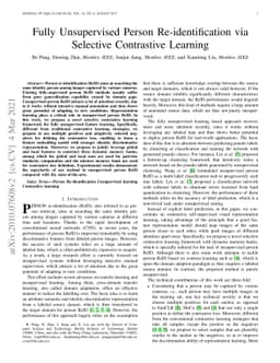 Fully Unsupervised Person Re-identification viaSelective Contrastive
  Learning