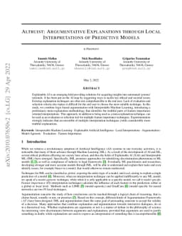 Altruist: Argumentative Explanations through Local Interpretations of
  Predictive Models