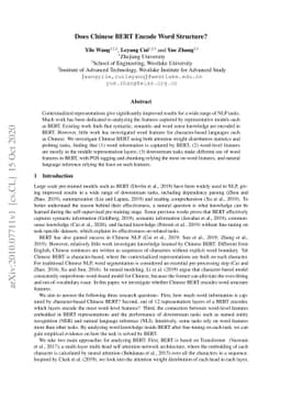 Does Chinese BERT Encode Word Structure?