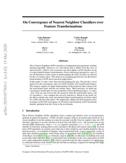 On Convergence of Nearest Neighbor Classifiers over Feature
  Transformations