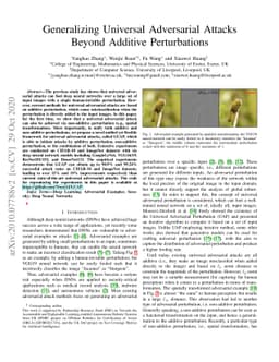Generalizing Universal Adversarial Attacks Beyond Additive Perturbations