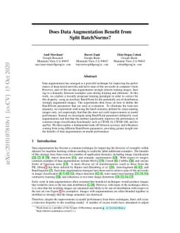 Does Data Augmentation Benefit from Split BatchNorms