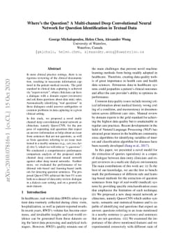 Where's the Question? A Multi-channel Deep Convolutional Neural Network
  for Question Identification in Textual Data