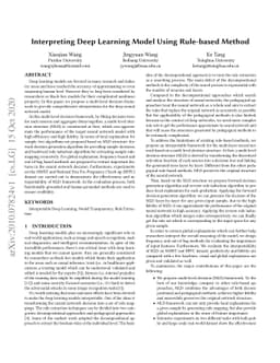 Interpreting Deep Learning Model Using Rule-based Method