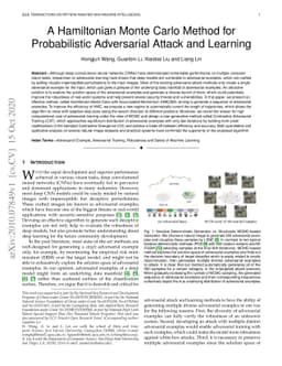 A Hamiltonian Monte Carlo Method for Probabilistic Adversarial Attack
  and Learning