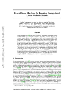 Bi-level Score Matching for Learning Energy-based Latent Variable Models