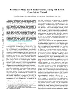 Constrained Model-based Reinforcement Learning with Robust Cross-Entropy
  Method