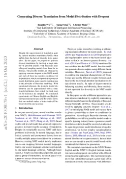 Generating Diverse Translation from Model Distribution with Dropout