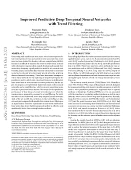 Improved Predictive Deep Temporal Neural Networks with Trend Filtering