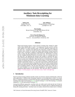 Auxiliary Task Reweighting for Minimum-data Learning