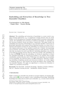 Embedding and Extraction of Knowledge in Tree Ensemble Classifiers