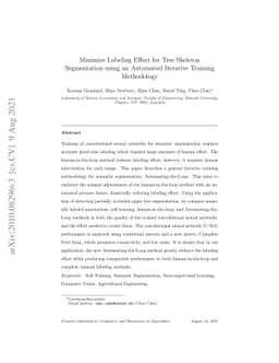 Minimizing Labeling Effort for Tree Skeleton Segmentation using an
  Automated Iterative Training Methodology