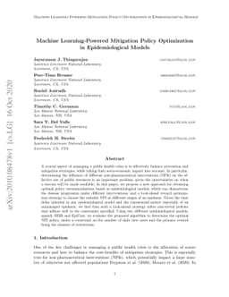 Machine Learning-Powered Mitigation Policy Optimization in
  Epidemiological Models