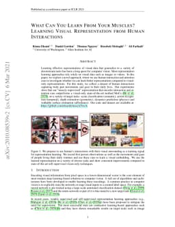 What Can You Learn from Your Muscles? Learning Visual Representation
  from Human Interactions