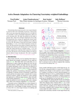 Active Domain Adaptation via Clustering Uncertainty-weighted Embeddings