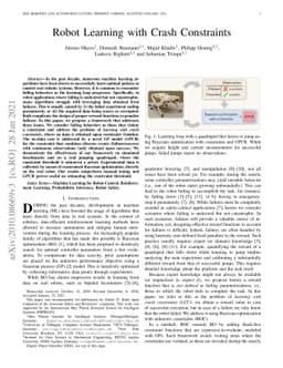 Robot Learning with Crash Constraints