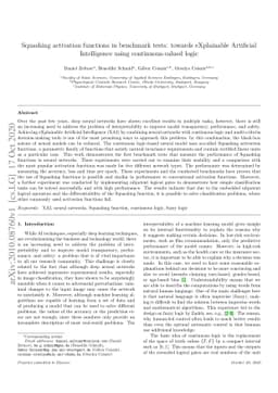 Squashing activation functions in benchmark tests: towards eXplainable
  Artificial Intelligence using continuous-valued logic