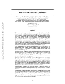 The NVIDIA PilotNet Experiments