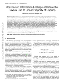 Unexpected Information Leakage of Differential Privacy Due to Linear
  Property of Queries