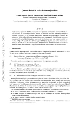 Querent Intent in Multi-Sentence Questions