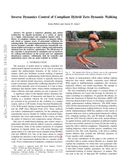 Inverse Dynamics Control of Compliant Hybrid Zero Dynamic Walking