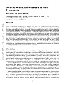 Online-to-Offline Advertisements as Field Experiments