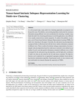 Tensor-based Intrinsic Subspace Representation Learning for Multi-view
  Clustering