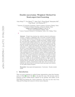 Double-Uncertainty Weighted Method for Semi-supervised Learning