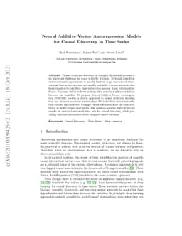 Neural Additive Vector Autoregression Models for Causal Discovery in
  Time Series