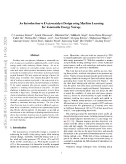 An Introduction to Electrocatalyst Design using Machine Learning for
  Renewable Energy Storage