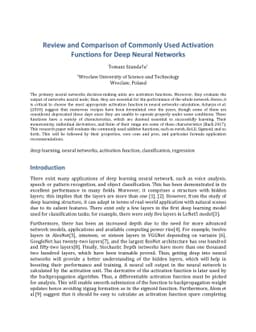 Review and Comparison of Commonly Used Activation Functions for Deep
  Neural Networks