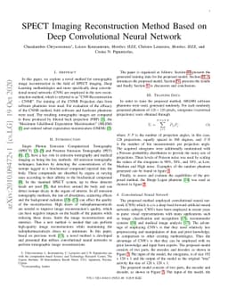 SPECT Imaging Reconstruction Method Based on Deep Convolutional Neural
  Network