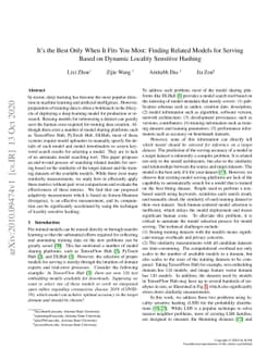 It's the Best Only When It Fits You Most: Finding Related Models for
  Serving Based on Dynamic Locality Sensitive Hashing